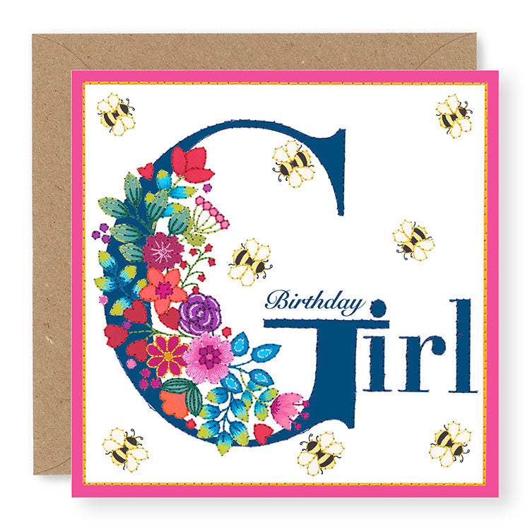 Bouquet Birthday Girl Birthday Card, (BQ009)