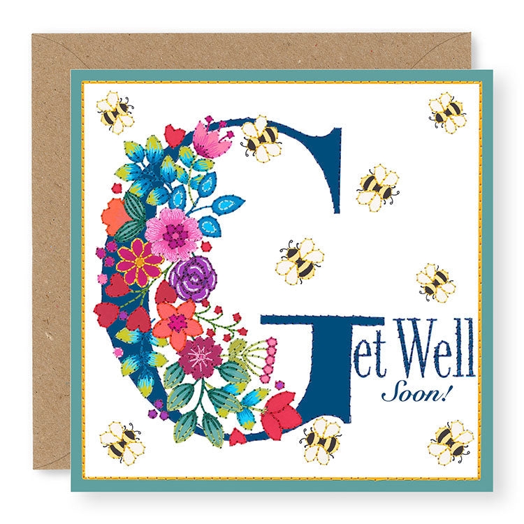 Bouquet Get Well Soon Get Well Card, (BQ015)
