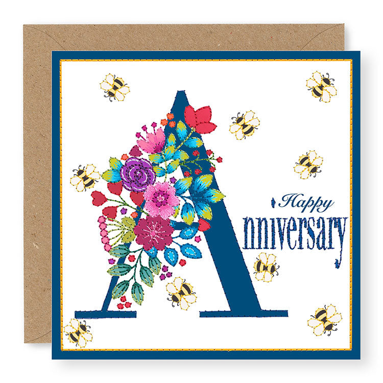 Bouquet Happy Anniversary Anniversary Card, (BQ019)