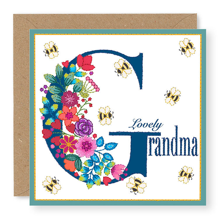 Bouquet Lovely Grandma Birthday Card, (BQ021)