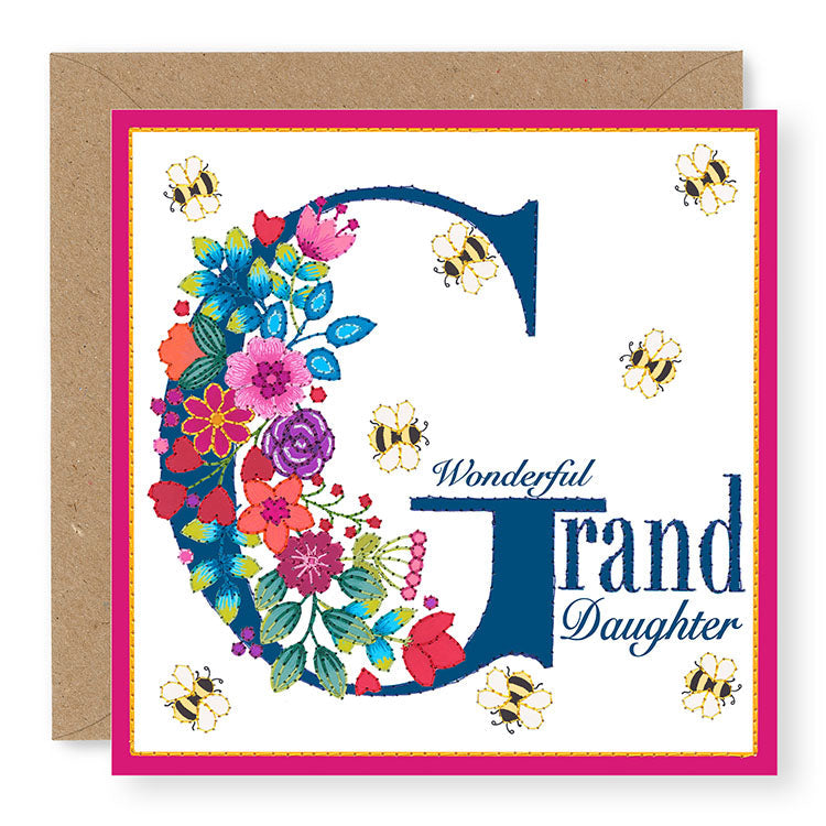 Bouquet Wonderful GrandDaughter Birthday Card, (BQ022)