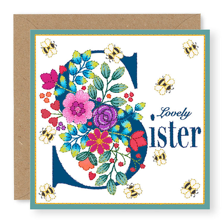 Bouquet Lovely Sister Birthday Card, (BQ025)