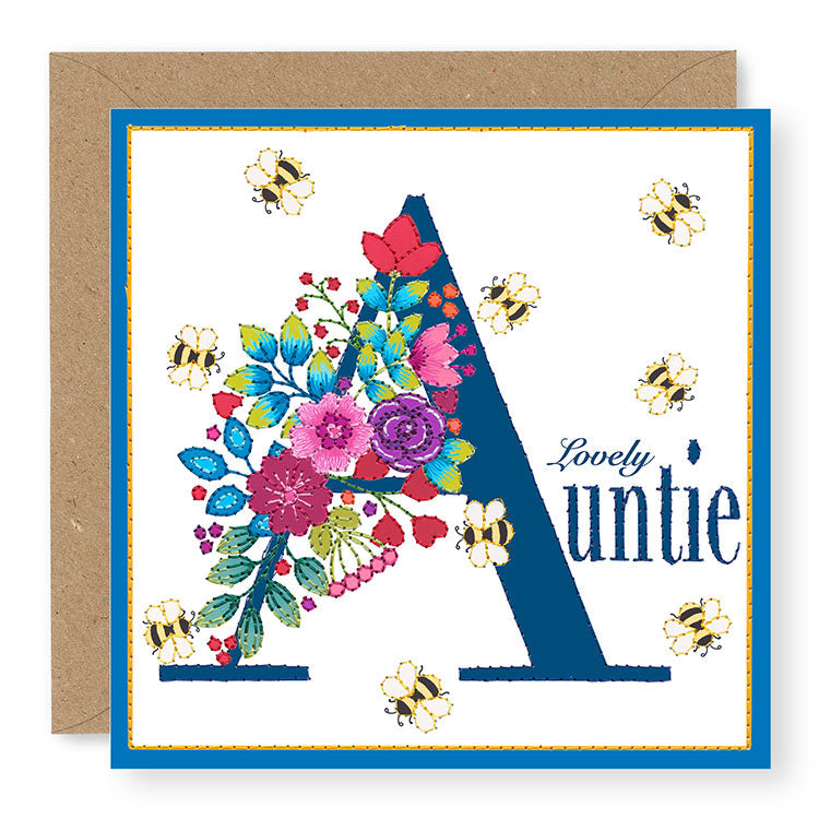 Bouquet Lovely Auntie Birthday Card, (BQ028)