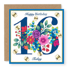 Load image into Gallery viewer, Bouquet Age 16 Birthday Card, (BQ030)
