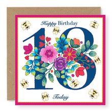 Load image into Gallery viewer, Bouquet Age 18 Birthday Card, (BQ031)
