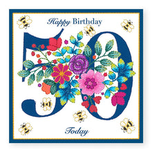 Load image into Gallery viewer, Bouquet Age 50 Birthday Card, (BQ035)
