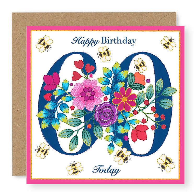 Bouquet Age 60 Birthday Card, (BQ036)