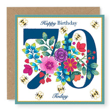Load image into Gallery viewer, Bouquet Age 70 Birthday Card, (BQ037)
