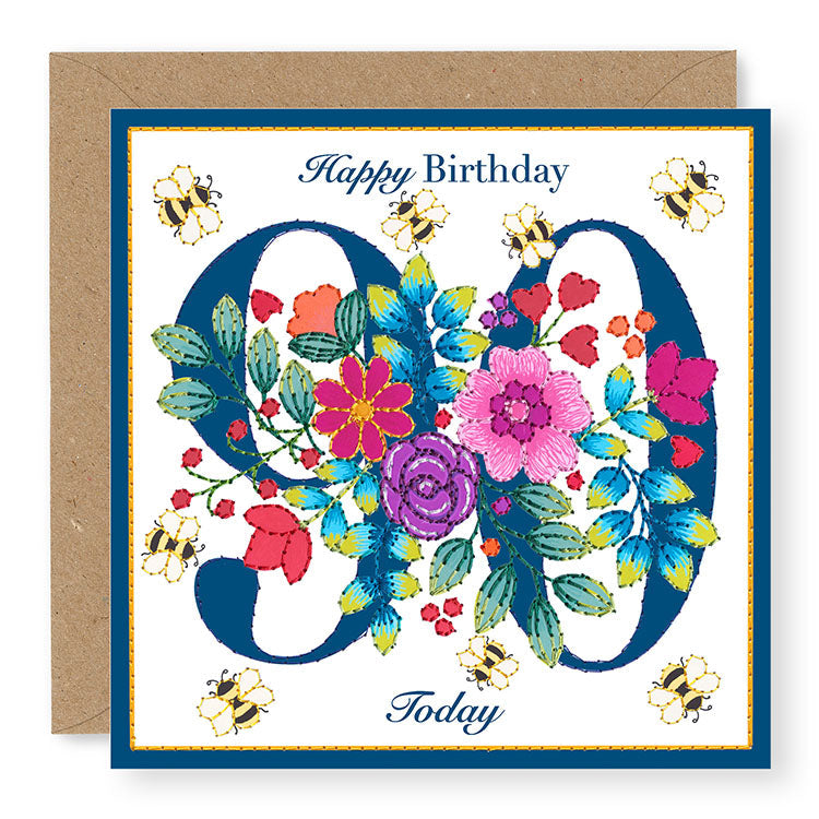 Bouquet Age 90 Birthday Card, (BQ039)