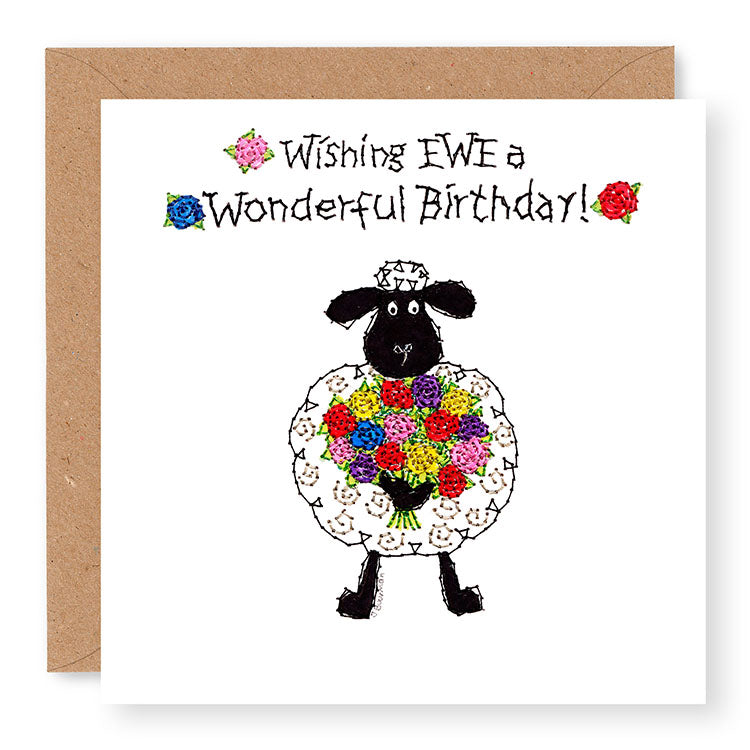 Hey EWE Roses Wonderful Birthday Card, (EW08)
