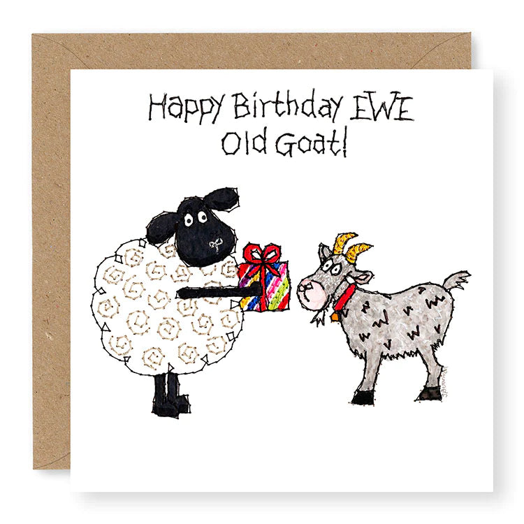 Hey EWE Old Goat Birthday Card, (EW100)