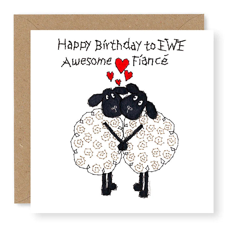 Hey EWE Awesome Fiance Birthday Card, (EW113)