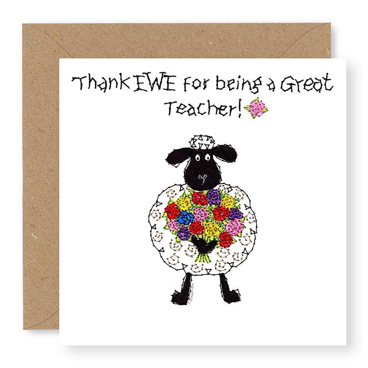 Hey EWE Roses Teacher Thank You Card, (EW13)