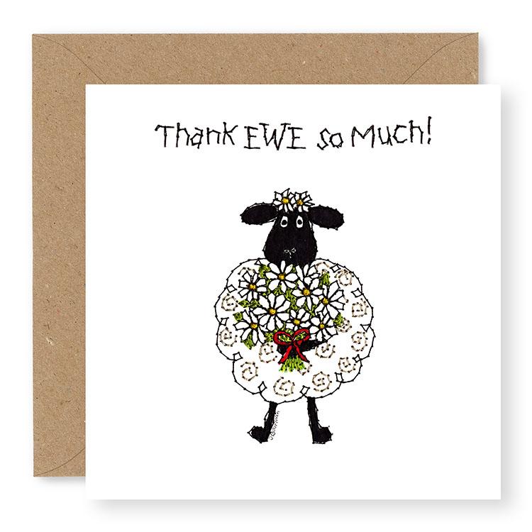Hey EWE Daisies Thank You Card, (EW17)