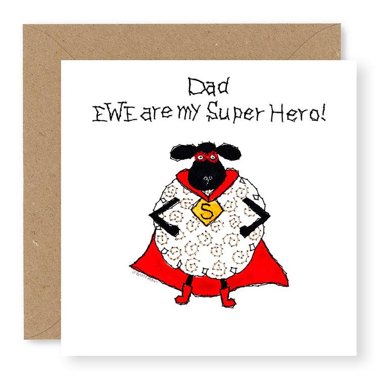 Hey EWE Dad Super Hero Card, (EW22)