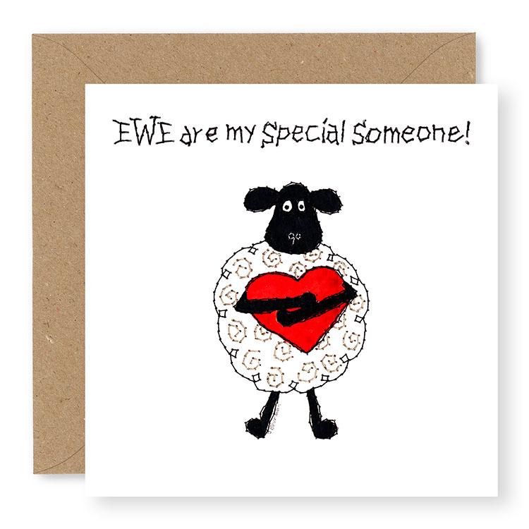 Hey EWE Hugging Heart Special Someone Card, (EW28)
