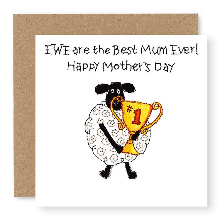 Hey EWE No. 1 Mum Mother's Day Card, (EW32)