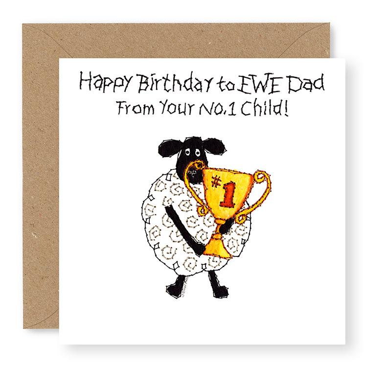 Hey EWE No.1 Dad Birthday Card, (EW35)