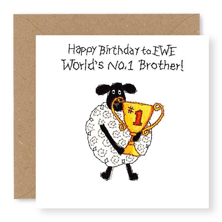 Hey EWE No.1 Brother Birthday Card, (EW36)