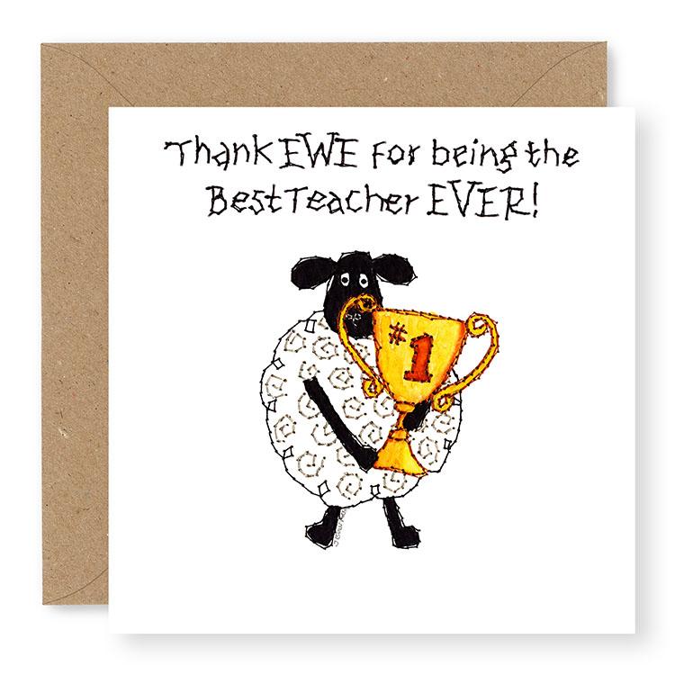 Hey EWE No.1 Teacher Thank You Card, (EW40)
