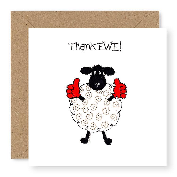 Hey EWE Thumbs Up Thank You Card, (EW52)