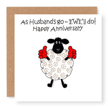 Load image into Gallery viewer, Hey EWE Thumbs Up Husband Anniversary Card, (EW55)
