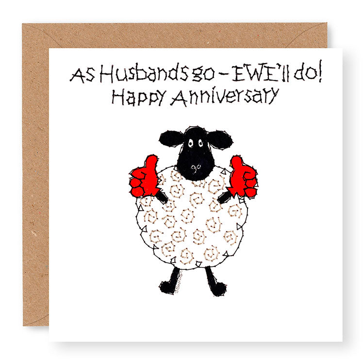 Hey EWE Thumbs Up Husband Anniversary Card, (EW55)