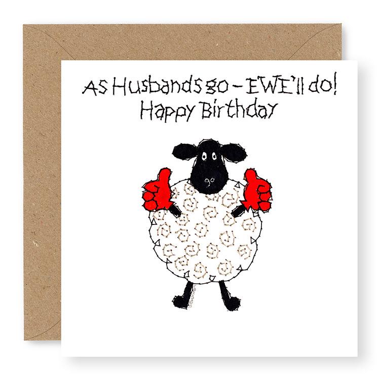 Hey EWE Thumbs Up Husband Birthday Card, (EW69)