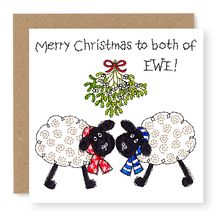 Hey EWE Mistletoe Merry Christmas to both of Ewe Christmas Card, (EW72)