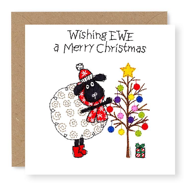 Hey EWE Christmas Tree Christmas Card, (EW85)