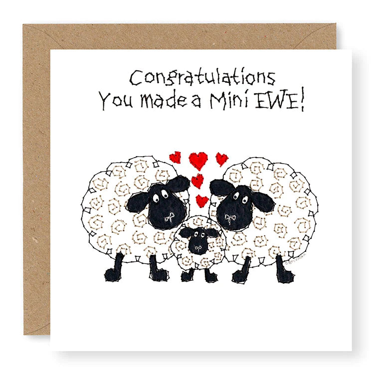 Hey EWE New Born Mini EWE Baby Card, (EW91)