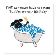 Load image into Gallery viewer, Hey EWE Bath and Fizz Birthday Card, (EW92)
