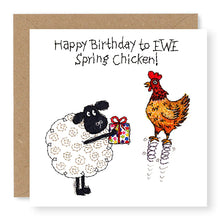 Load image into Gallery viewer, Hey EWE Spring Chicken Birthday Card, (EW99)
