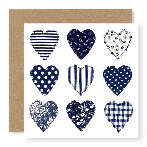 Blue 9 of Hearts Blank Card (GC23)