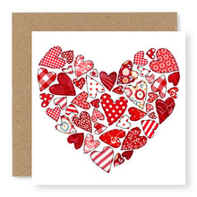 Load image into Gallery viewer, Red Patchwork Heart Blank Card (GC34)
