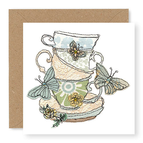 Teacup Stack Blank Card (GC38)