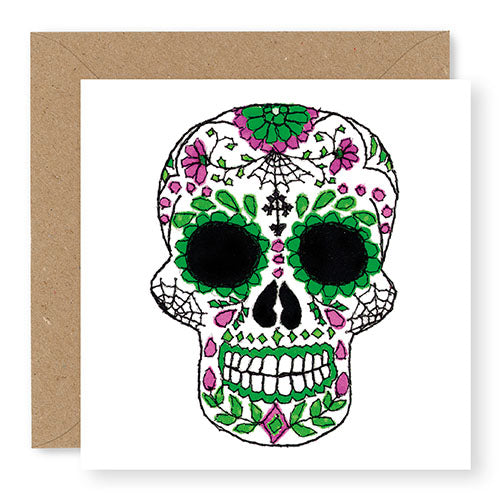 Day of the Dead Green Skull Card (GC44)