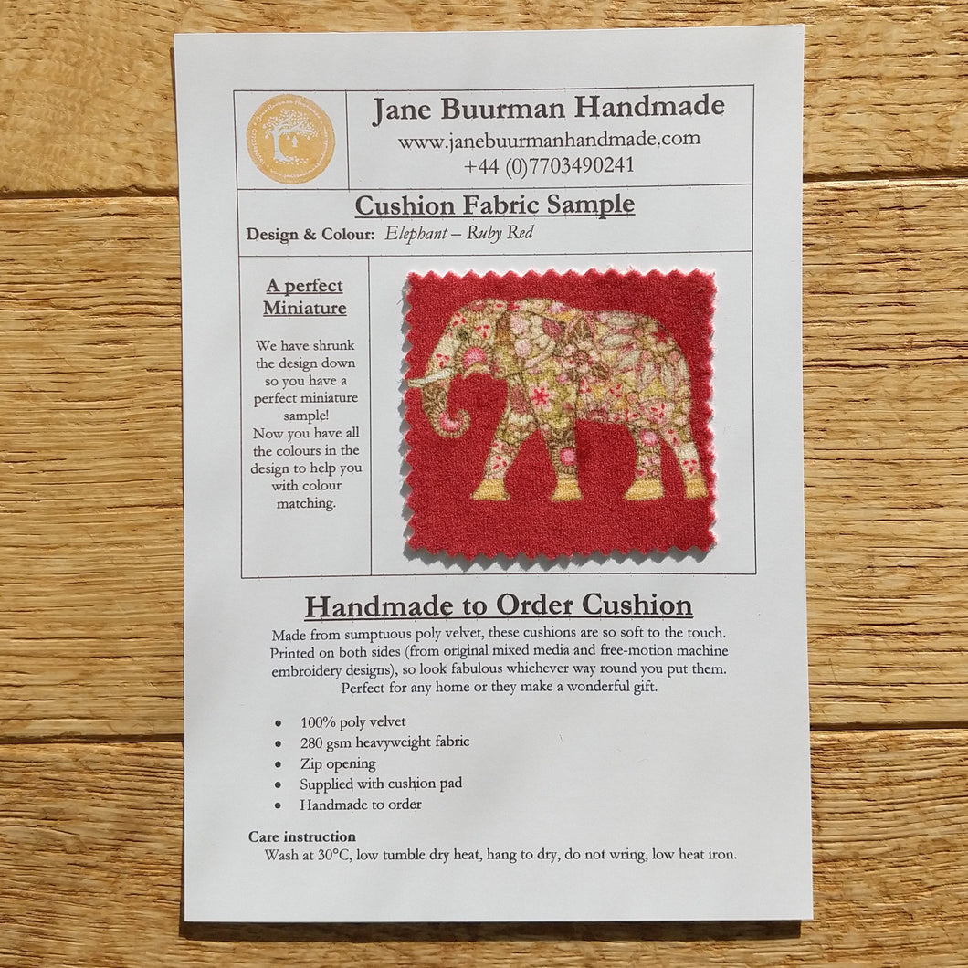 Cushion Fabric Sample - Elephant