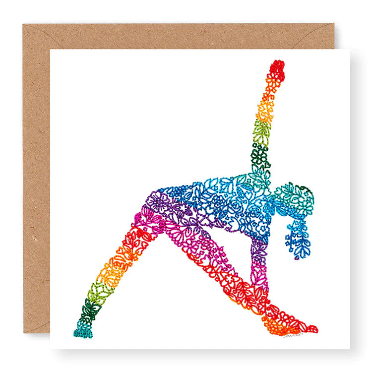 Inspire Female Yoga Triangle Blank Card, (IN010)