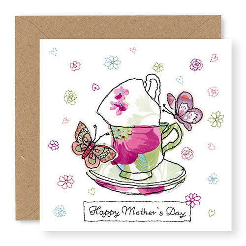 Happy Mother's Day Teacups Card,  (MD01)