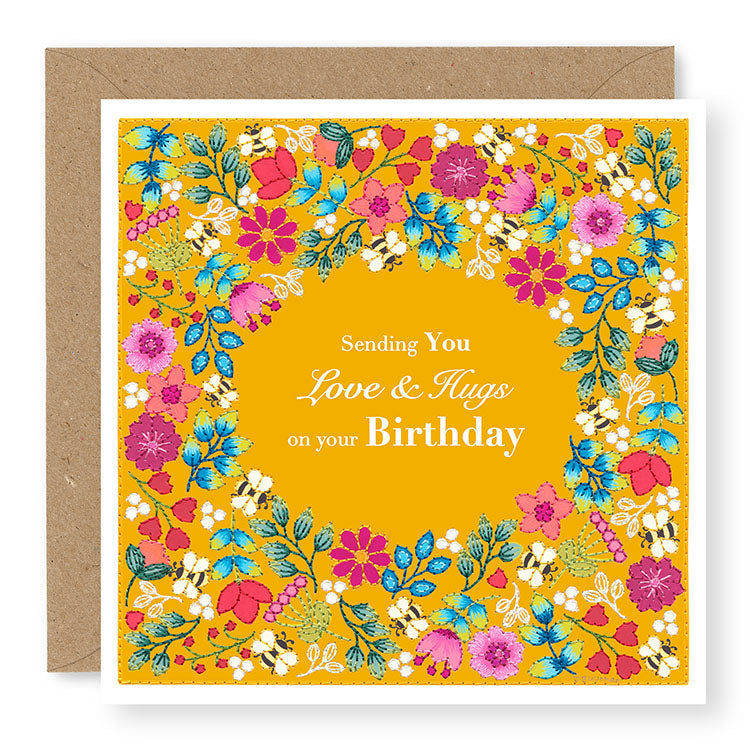 Summer Breeze Sending You Love & Hugs On Your Birthday Card, (SB001)