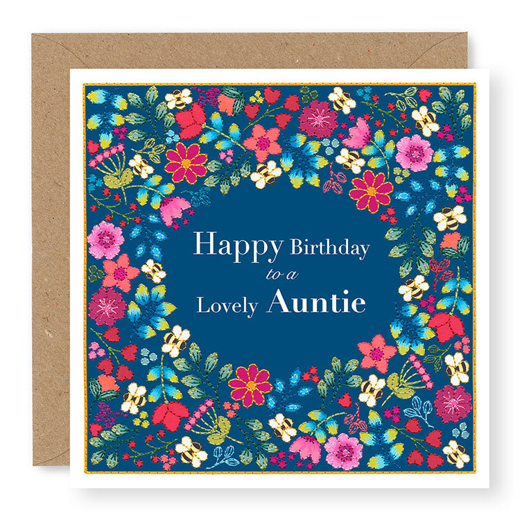 Summer Breeze Happy Birthday To A Lovely Auntie Birthday Card, (SB018)