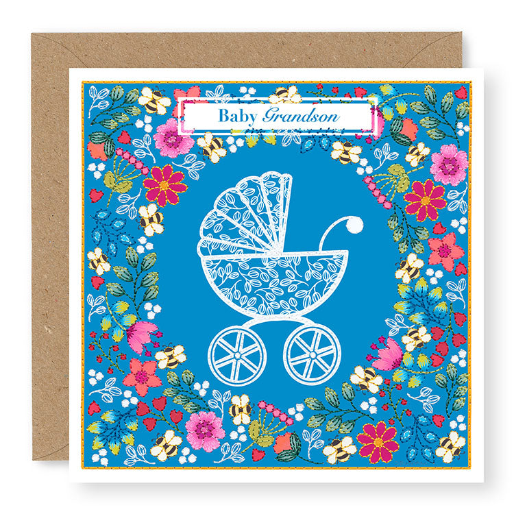 Summer Breeze Baby Grandson Baby Card, (SB032)