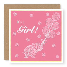Load image into Gallery viewer, Summer Breeze It&#39;s A Girl Baby Card, (SB035)

