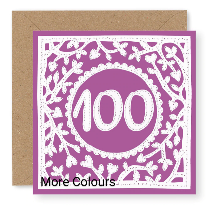 100th Birthday Card, Age 100 Birthday Card for Her (BD80)