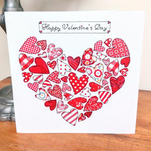 Load image into Gallery viewer, Valentine&#39;s Day Red Patchwork Heart Card (VC01)
