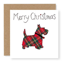 Load image into Gallery viewer, Red Scottie Dog Christmas Card, Hand Finished with a Gem (XMS14-1)
