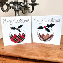 Load image into Gallery viewer, Red Christmas Pudding Christmas Card, Hand Finished with Gems (XMS16-1)
