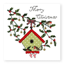Load image into Gallery viewer, Birdhouse with Robins Christmas Card (XMS17)
