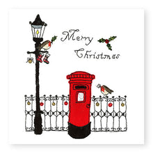 Load image into Gallery viewer, Post Box with Robins Christmas Card (XMS20)
